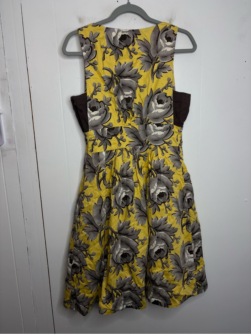 Anthropologie Dress Womens Size 6 Yellow Floral A Line Sunfield Leifsdottir - Picture 2 of 9